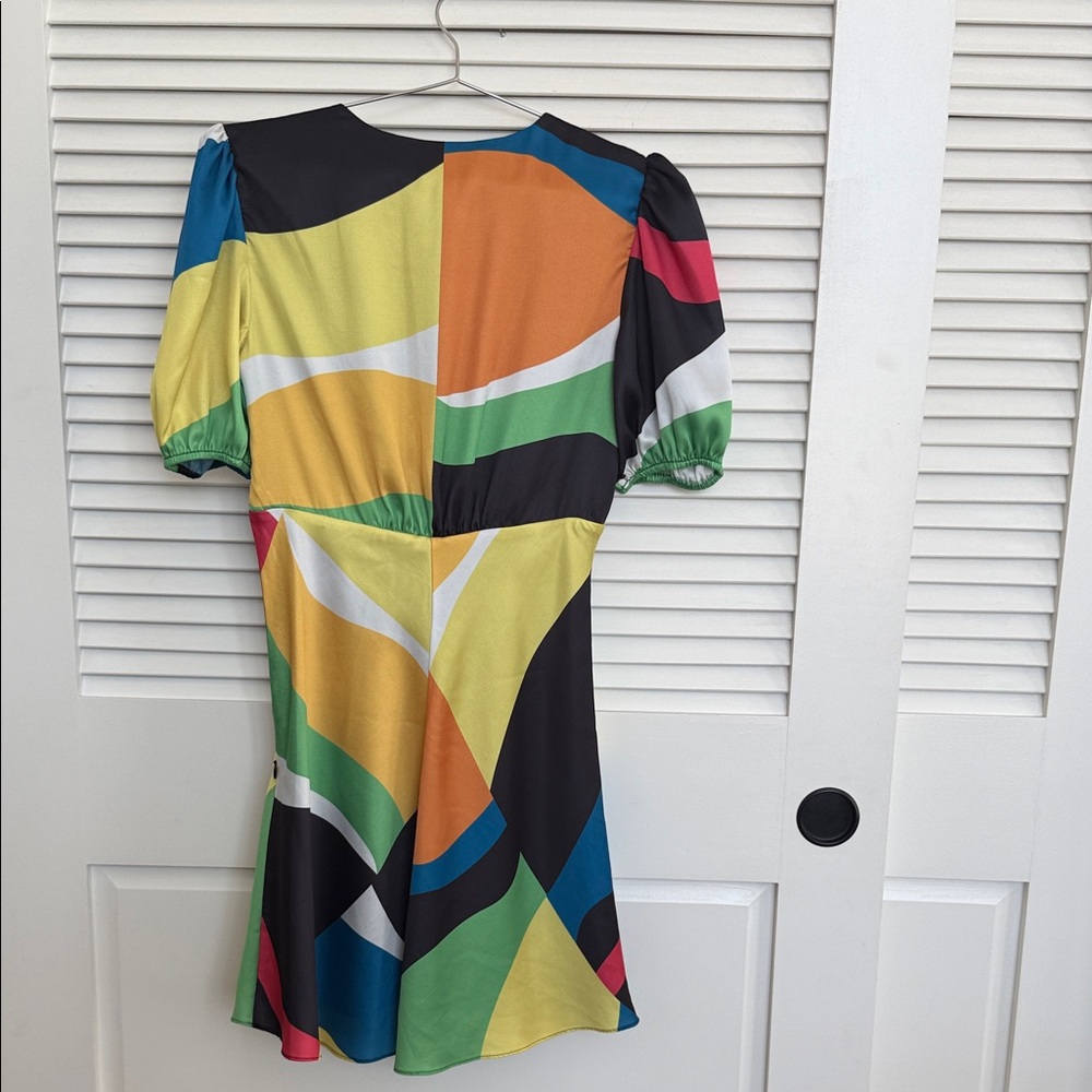 STAUD Mini Milla Dress – Marble Wave Print – Size 4 - Picture 5 of 9